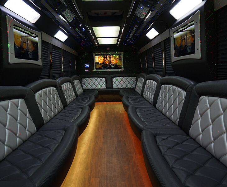 Ample party bus interiors